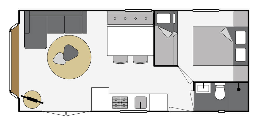 Plattegrond van de chalet.